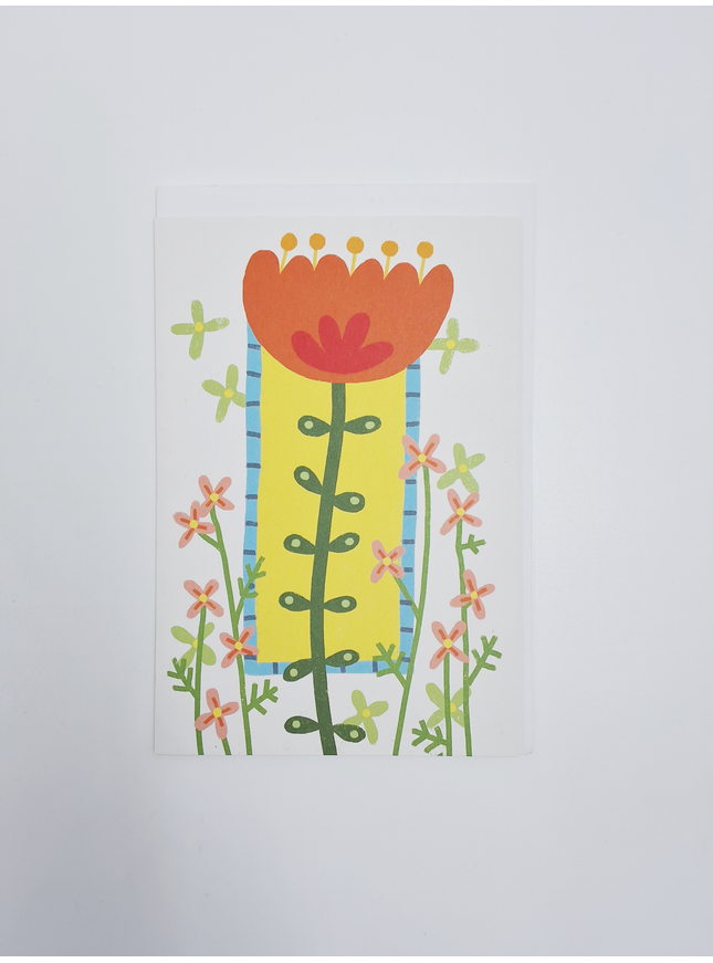 Orange flower greeting card