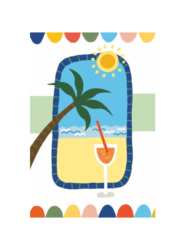 Palm beach cocktail greeting card