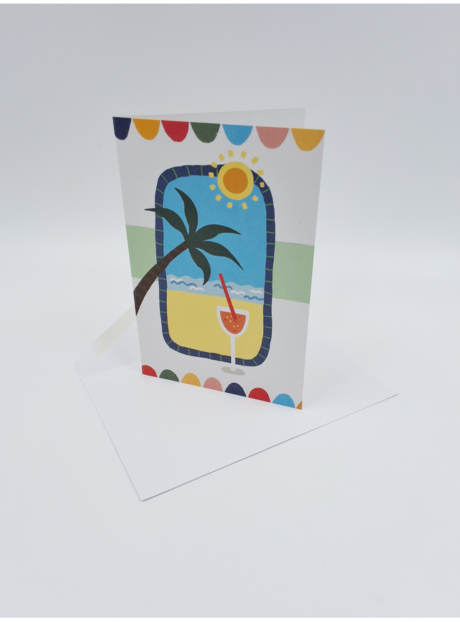 Palm beach cocktail greeting card