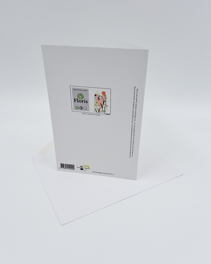 Wenskaart bloem met hart...