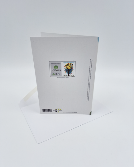 Wenskaart maan, boom, bladeren