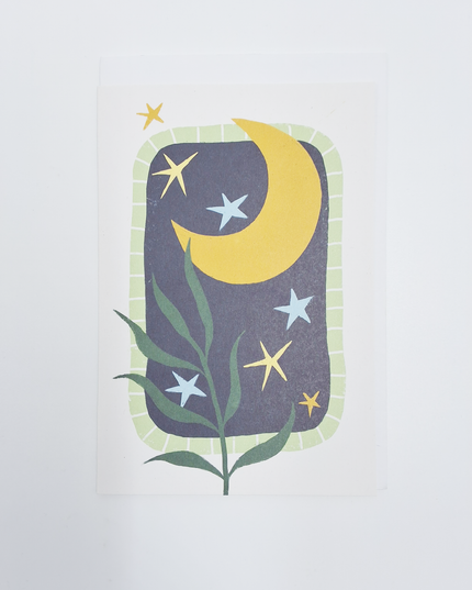 Wenskaart maan en plant...