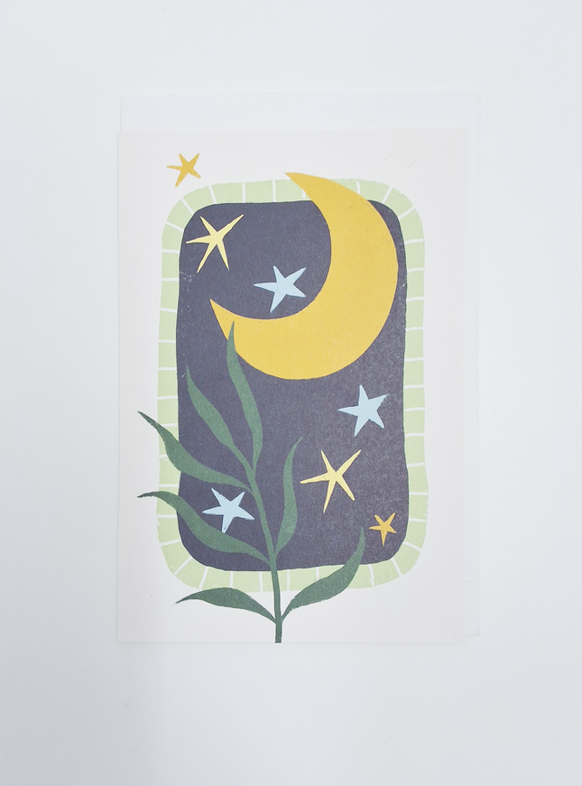 Wenskaart maan en plant...
