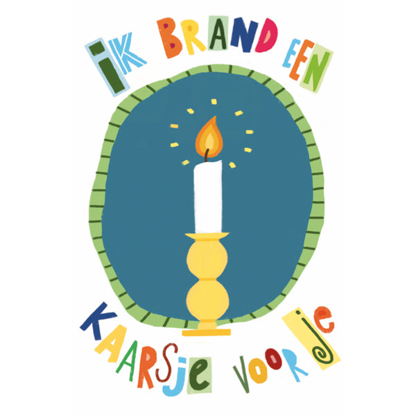 Wenskaart ik brand een kaarsje voor je