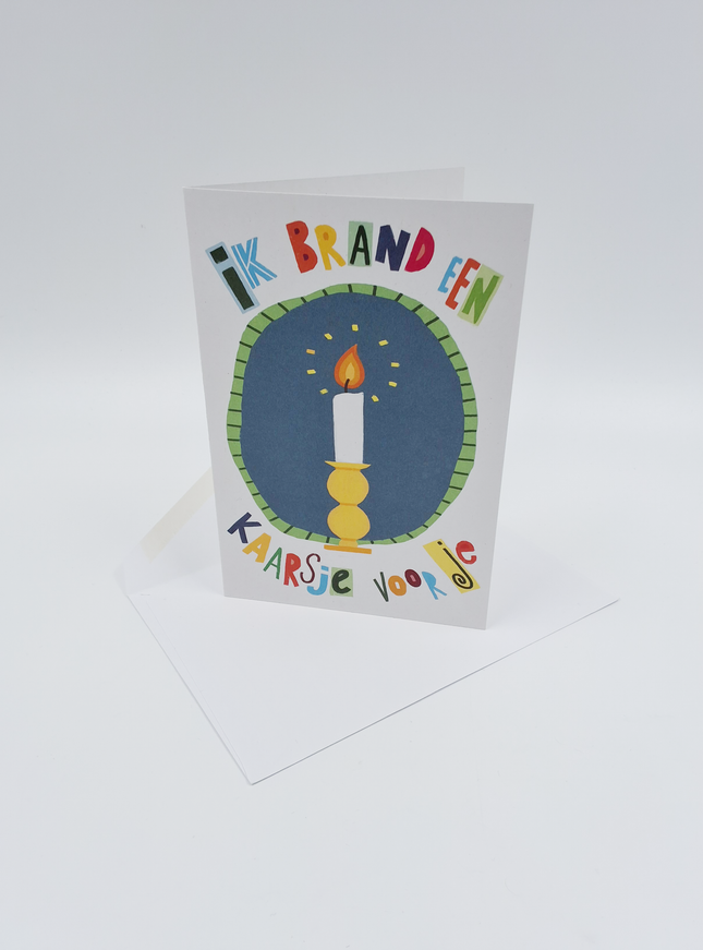 Wenskaart ik brand een kaarsje voor je