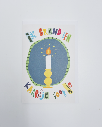 Wenskaart ik brand een kaarsje voor je