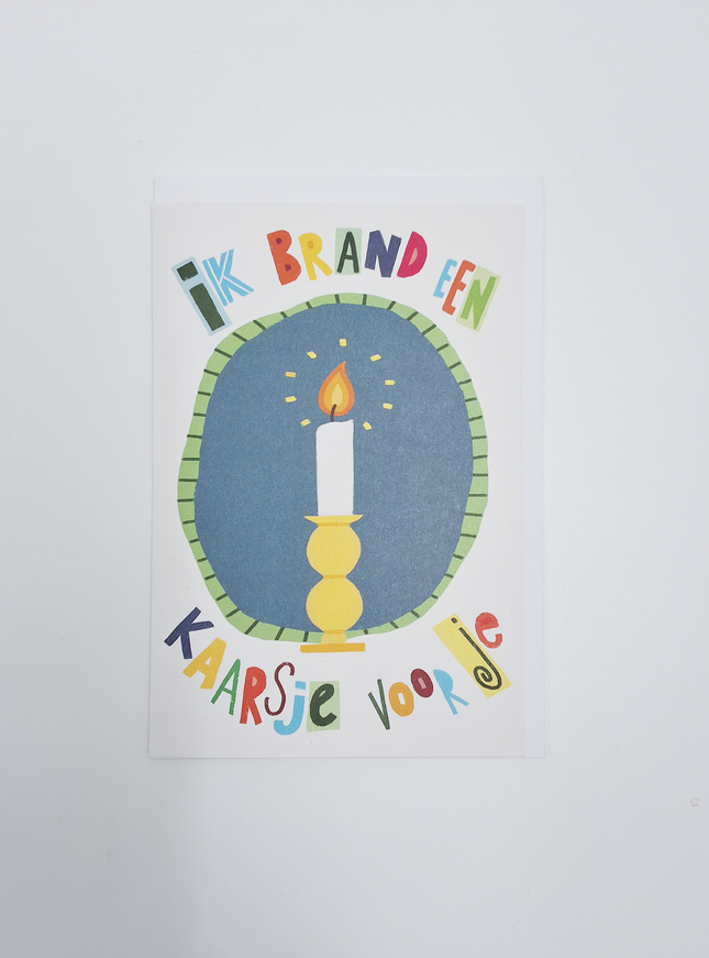 Wenskaart ik brand een kaarsje voor je