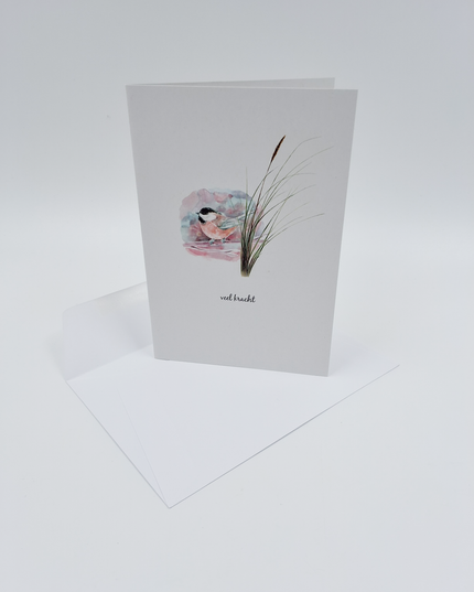 wenskaart vogel, veel kracht