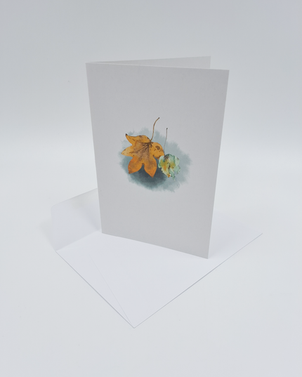 Wenskaart vallende bladeren