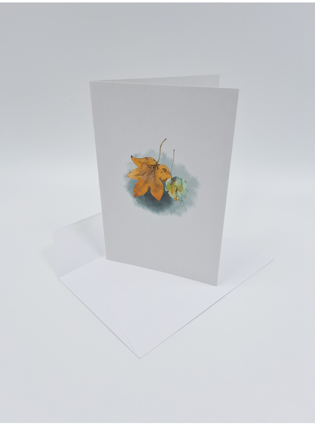 Wenskaart vallende bladeren