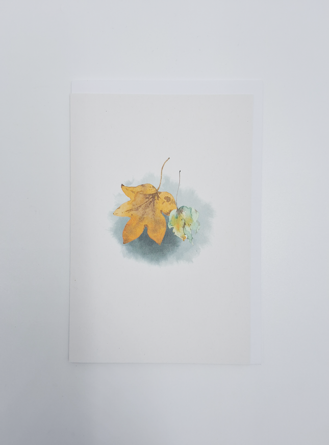 Wenskaart vallende bladeren