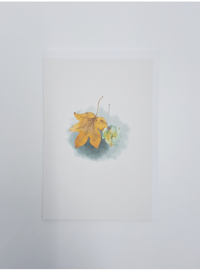 Wenskaart vallende bladeren