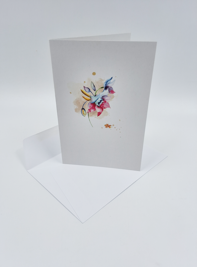 Wenskaart vaas met bloemen