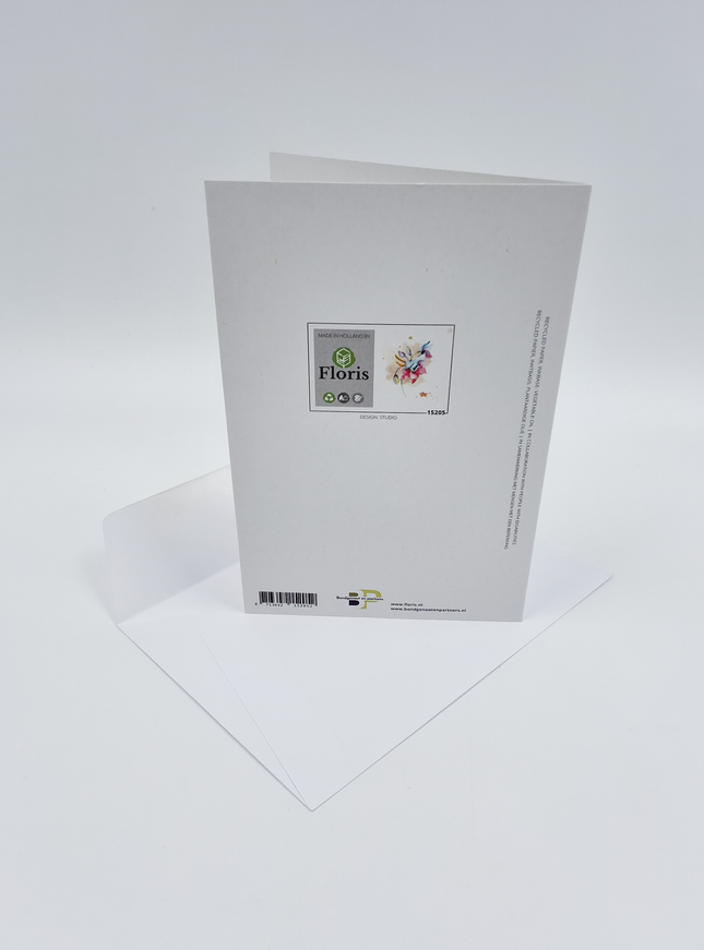 Wenskaart vaas met bloemen