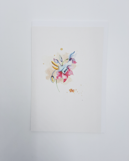 Wenskaart vaas met bloemen