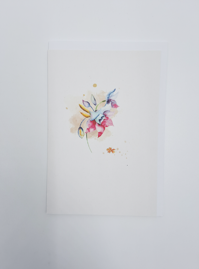 Wenskaart vaas met bloemen