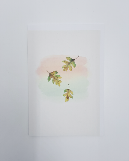 Wenskaart bladeren, ik denk aan je