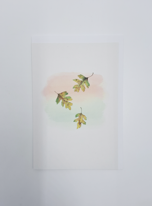 Wenskaart bladeren, ik denk aan je