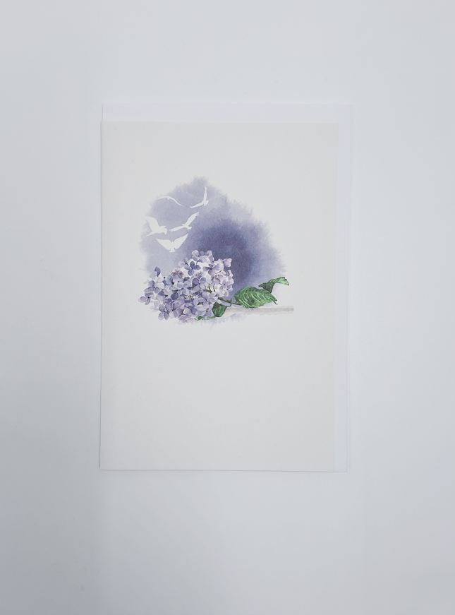 Wenskaart hortensia condoleance