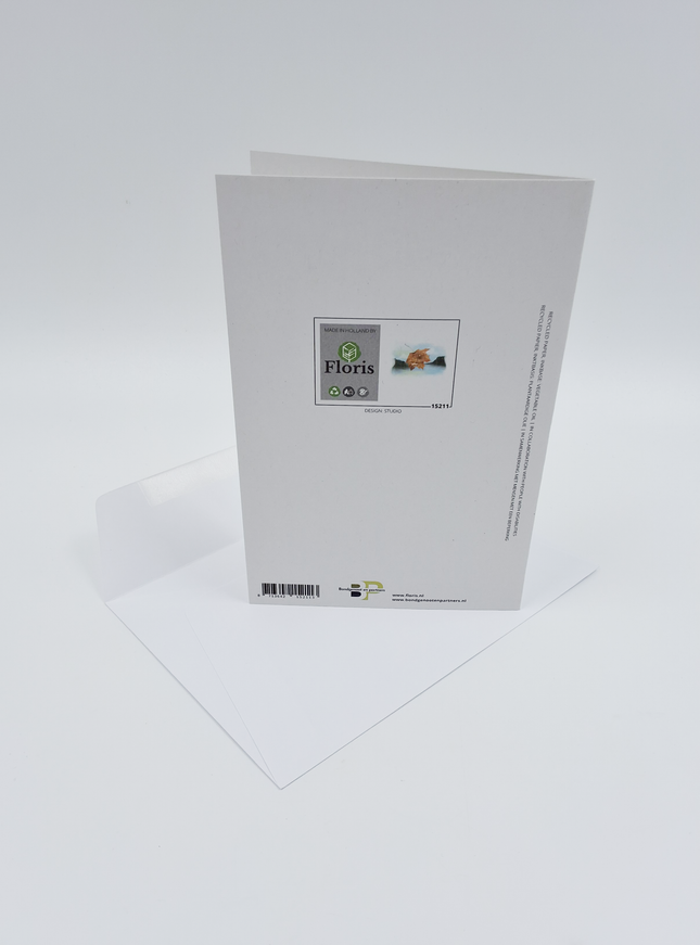 Wenskaart blad en bergen