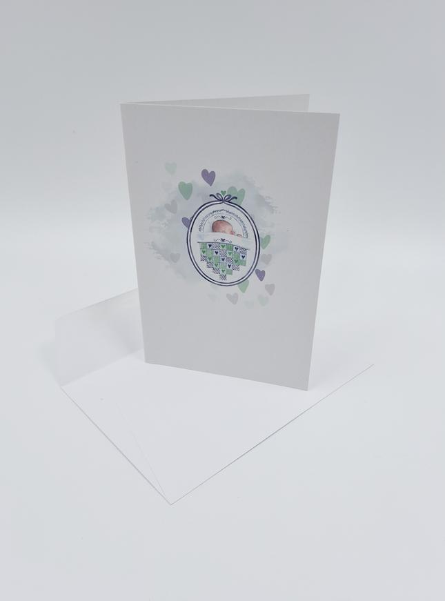 wenskaart geboorte blauw