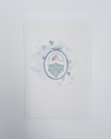 wenskaart geboorte blauw