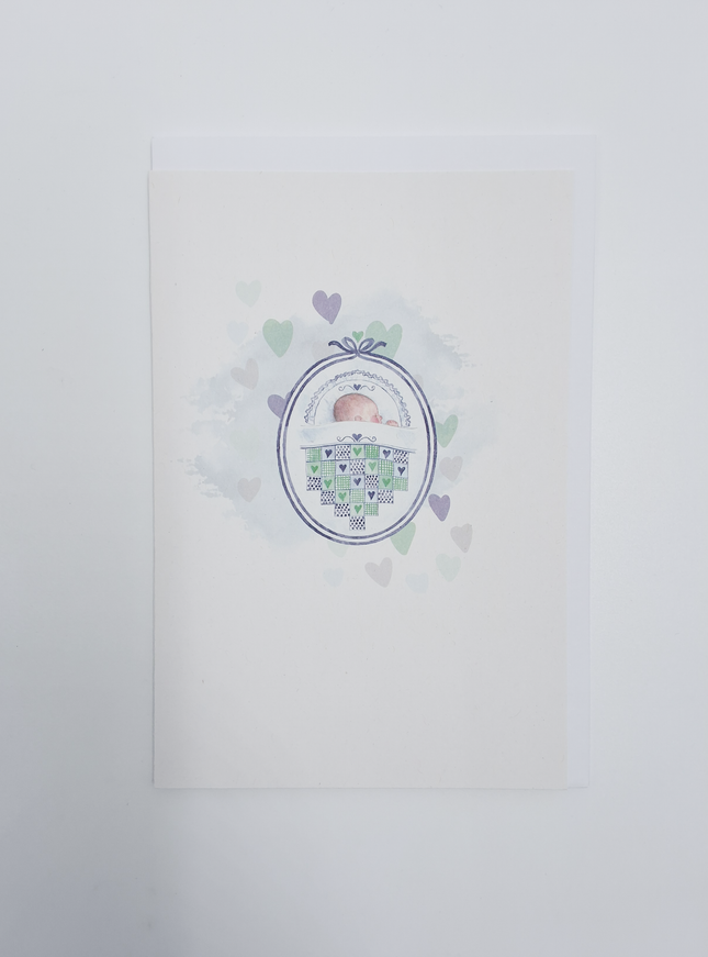 wenskaart geboorte blauw