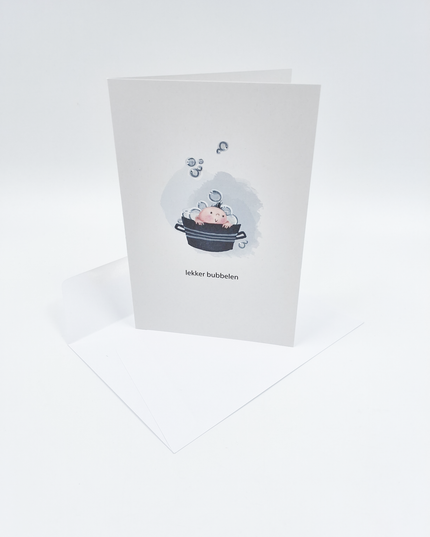 Wenskaart kind in bad