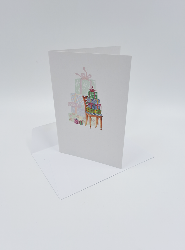 Wenskaart stoel met cadeau