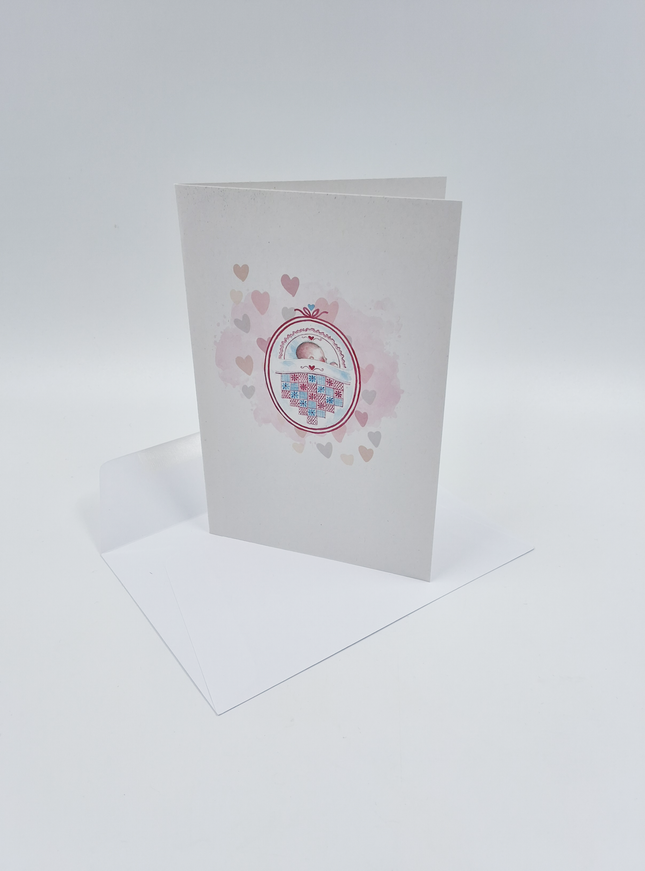 wenskaart geboorte roze