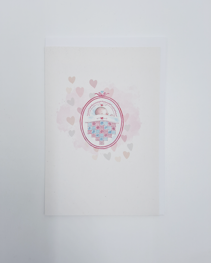 wenskaart geboorte roze