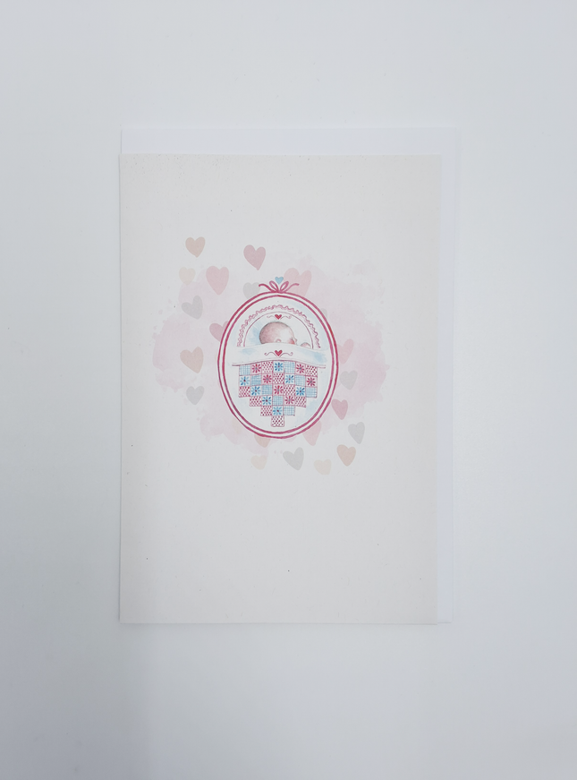 wenskaart geboorte roze