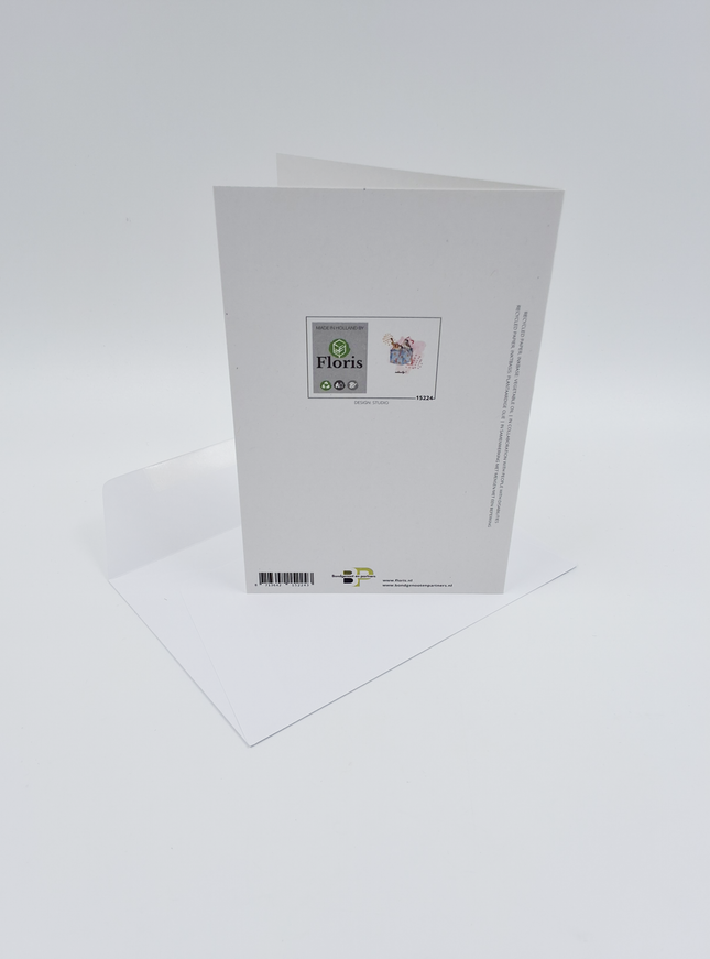 wenskaart vogeltjes en cadeau