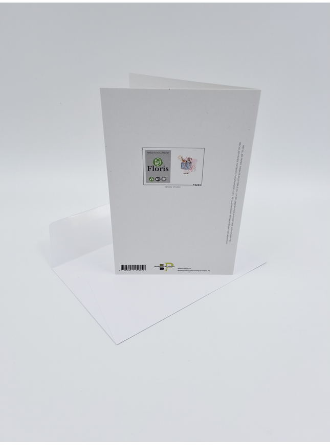 wenskaart vogeltjes en cadeau