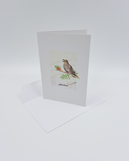wenskaart vogel, gefeliciteerd