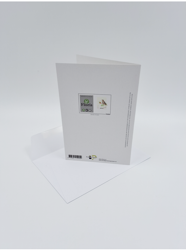 wenskaart vogel, gefeliciteerd