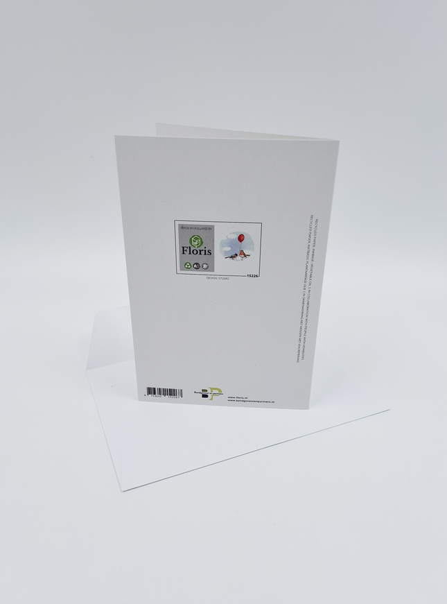 wenskaart vogels met ballon