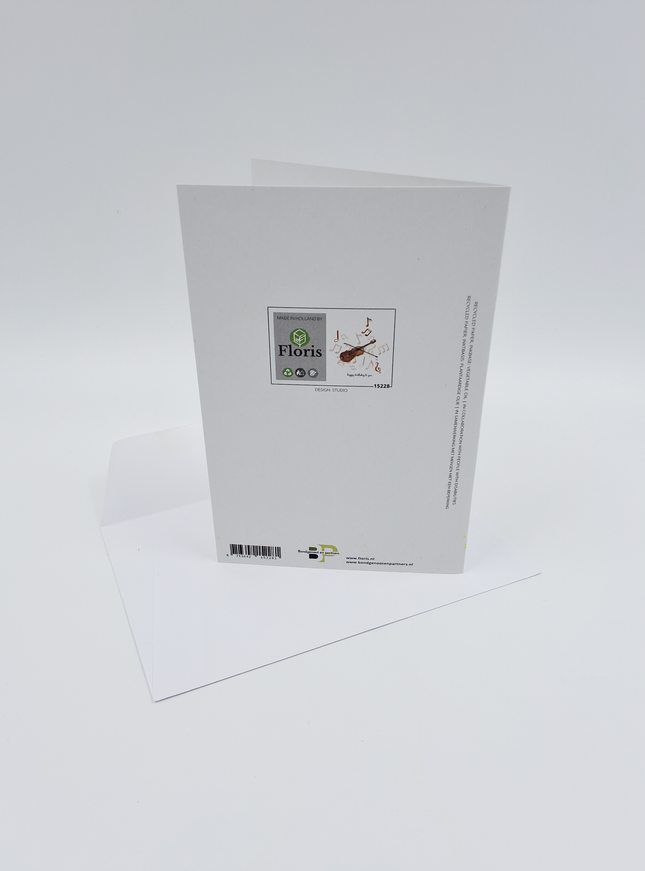 Wenskaart viool, happy birthday