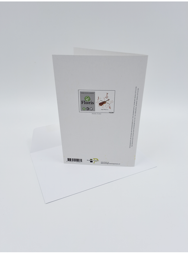 Wenskaart viool, happy birthday