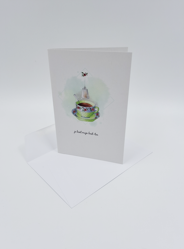 Wenskaart kopje, je bent mijn best-tea
