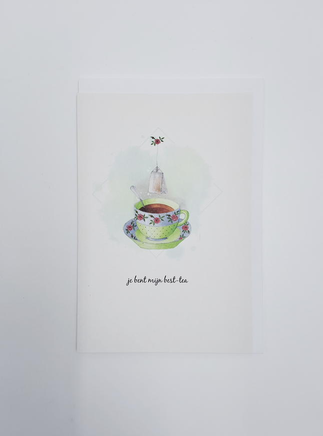 Wenskaart kopje, je bent mijn best-tea