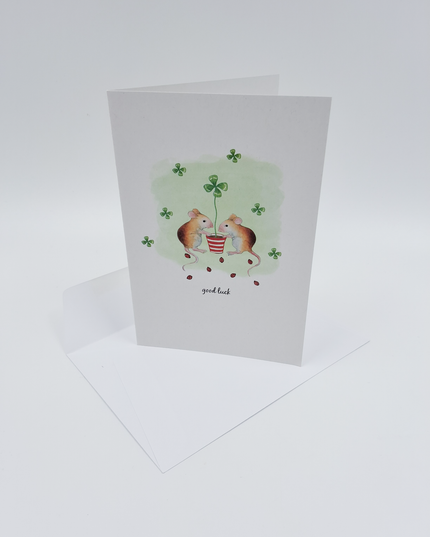 Wenskaart muizen, good luck