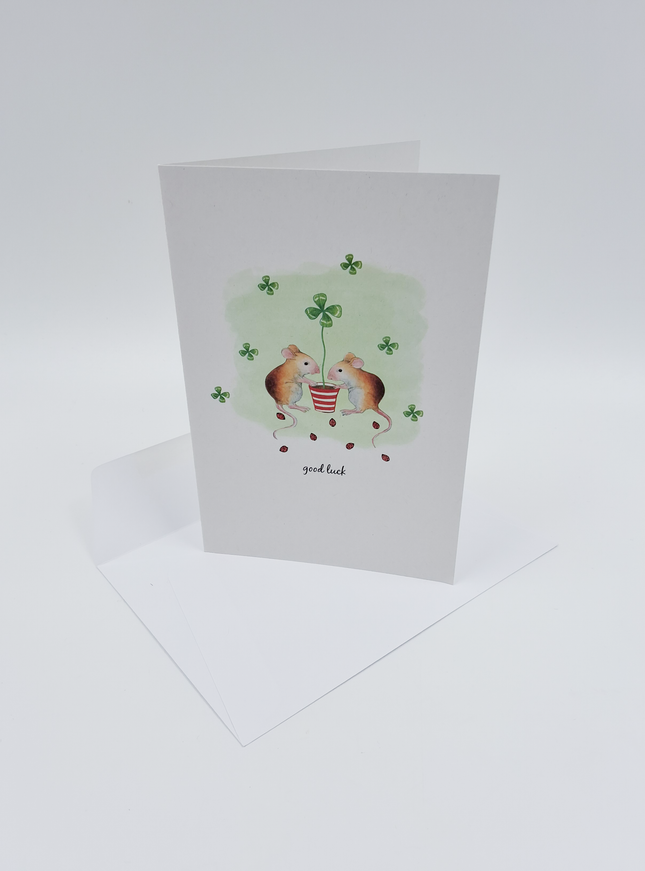 Wenskaart muizen, good luck