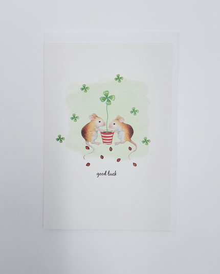 Wenskaart muizen, good luck
