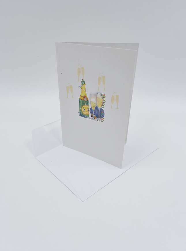 Wenskaart champagne