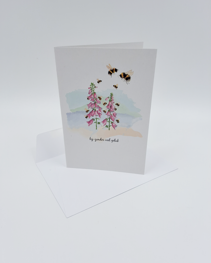 Wenskaart bijen, bij-zonder veel geluk