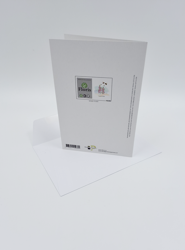 Wenskaart bijen, bij-zonder veel geluk