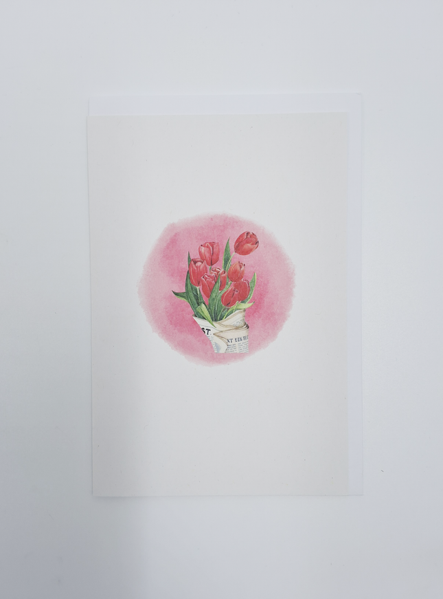 Wenskaart bos tulpen