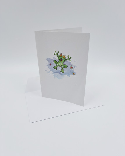 Wenskaart kikker, een opkikkertje