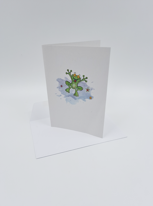 Wenskaart kikker, een opkikkertje
